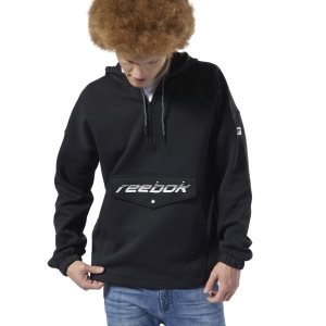 Reebok Classic Advance Pullover Kapuzenpullover Herren - Schwarz - DE 549-UBO